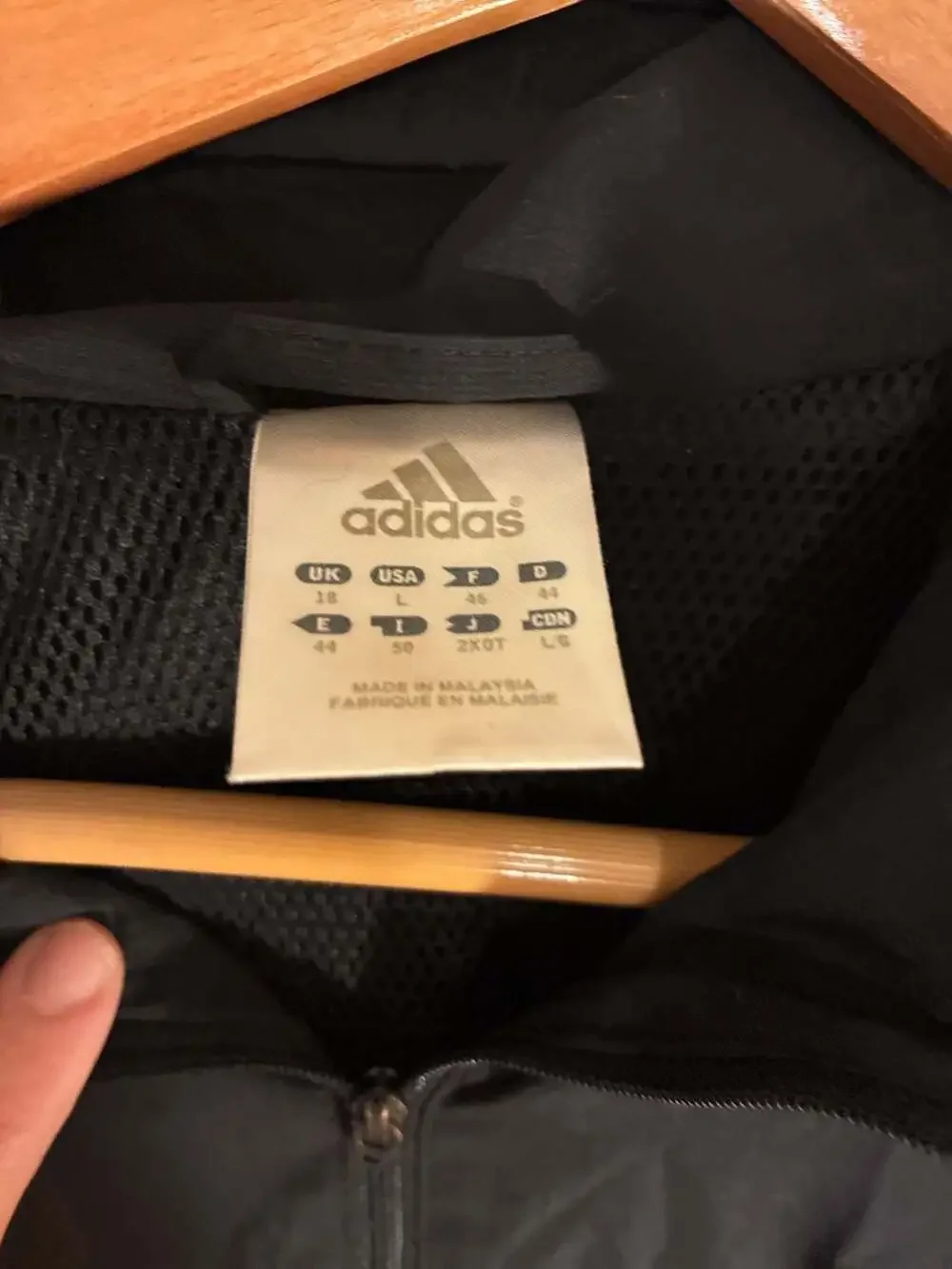 Adidas Men's Three-Stripe Hooded Windbreaker Jacket Black